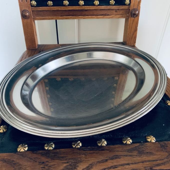 Stor oval bricka rostfritt stål