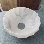 Set med 3 st rosafärgade glaskupor