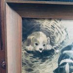 Trätavla Hundvalpar