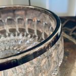 Kristallskål m nysilverkant