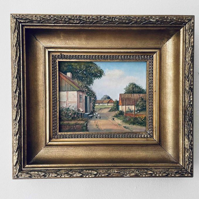 Liten tavla med motif i relief