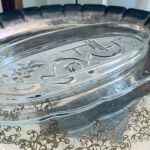 Ovalt glasfat art deco