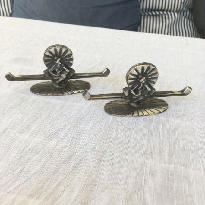 Paret smörknivhållare Art Deco