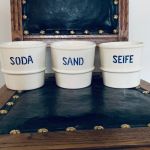 Set med 3 krukor stapelbara