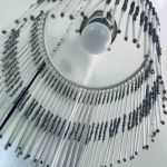 Taklampa glas med fransar