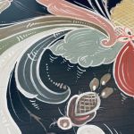 Stor kurbitsmålad träbricka