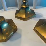 Set med 3 mässingsljusstakar