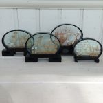 Set med fyra kinesiska bordstavlor