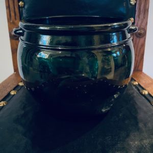 Stor rejäl grönfärgad glaskruka