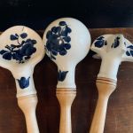 Set med 5 st trä- och porslinsredskap