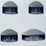 Lampskärm Ingela - Linnetyg med frans - 4 storlekar