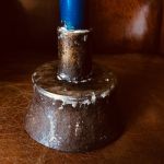 Ljusstake av gammal vagnstrumpet