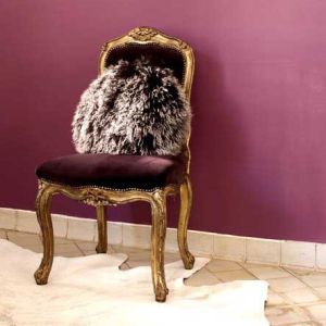 Posh Rund Kudde i Tibetanskt Lammskinn