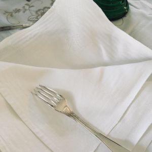 Linneservetter - rutiga - set med 4 st - 54*54 cm