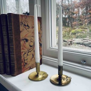 Liten mässingsljusstake för julgransljus - finns 8 st