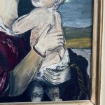 Träram med målning på pannå - Jesus och Maria