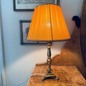 Lampskärm plisserad - Guldig satin