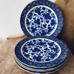 Set med 5 st assietter Ridgway Hawthornden - 1800-tal