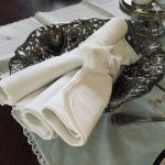 Linneservetter - rutiga - set med 4 st - 54*54 cm