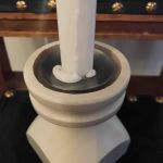 Ljusstake trä crèmevit