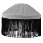 Lampskärm Ingela - Linnetyg med frans - 4 storlekar