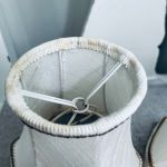 Paret lampettskärmar klockformade siden