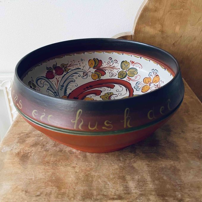 Träskål allmogemålning