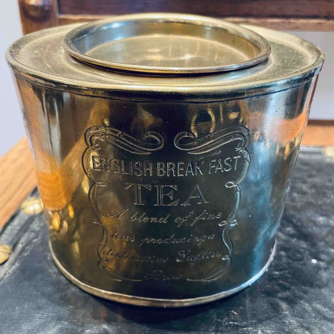 Antik mässingsburk English Breakfast Tea - Rare find!