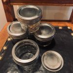 Set med 4 glasburkar lyktor