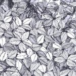 Tyg - Hassel - Viola Gråsten - 100% Linne HANDTRYCK