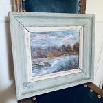 Paret tavlor med målad träram