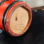 Antik väggkorg trä röd- och svartmålad