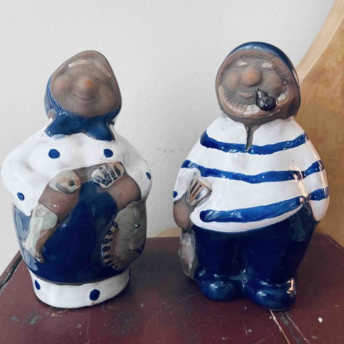 Paret figuriner - äldre fiskarpar. B.O.