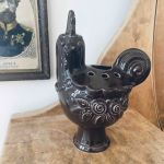 Keramikvas Rosa Ljung Tupp brunlaserad