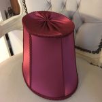 Lampskärm Engelsk - Oval - Slät Satin - 8 storlekar - 6 färger - flera kantband