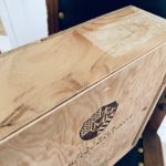 Champagnelåda i trä för tre flaskor
