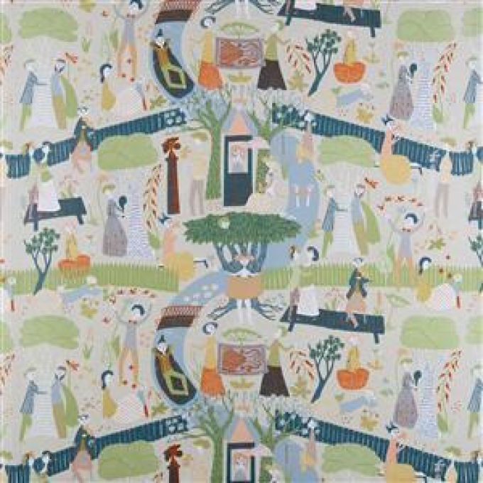 TYG Lustgård - Stig Lindberg - 2 färger - Trevira CS