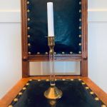 Ljusstake glas mässing