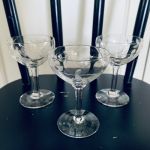 Set med 3 likörglas