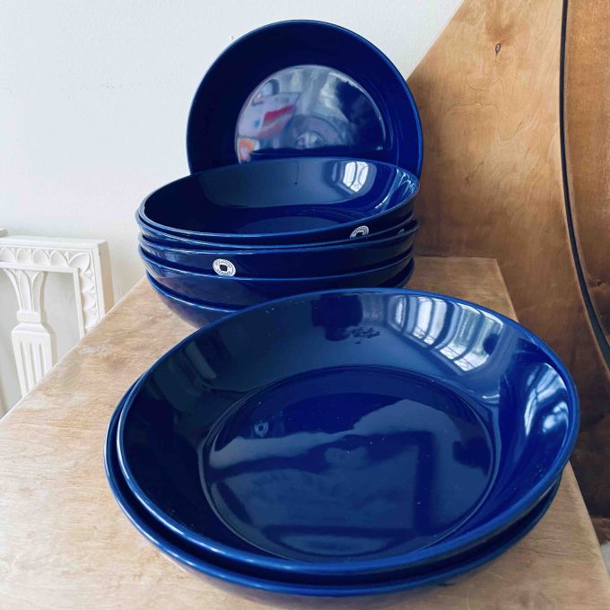 8 st Höganäs koboltblå djupa fat