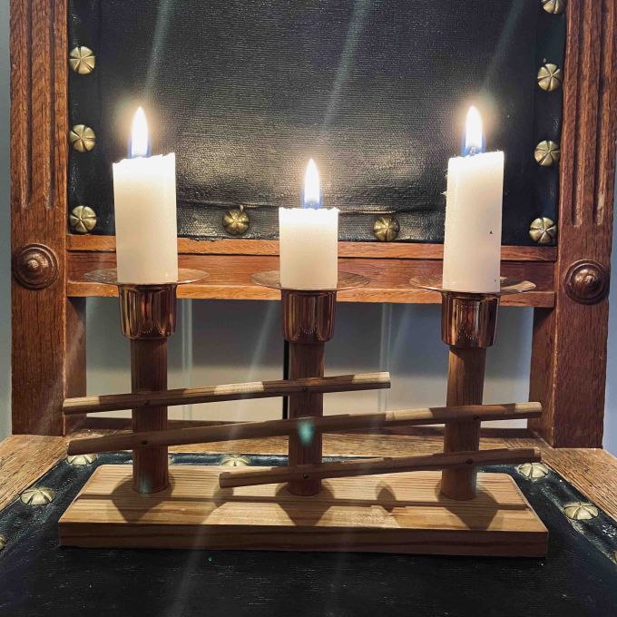 Ljusstake 3 ljus gärdsgård