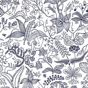 TYG Grazia Grande POSITIV - Stig Lindberg - 8 färger - Trevira CS Struktur