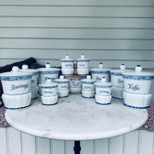 Set med porslinsburkar - Maja - Gefle - 13 delar