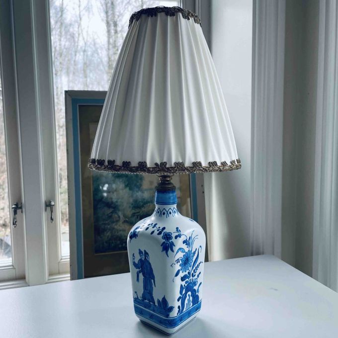 Lampfot keramik kinesiskt mönster - ny sladd