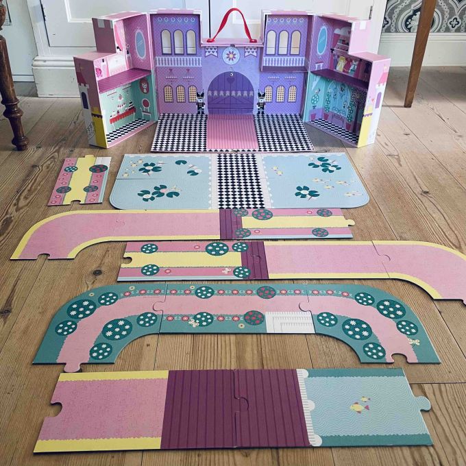 Lekhus i kartong pussel