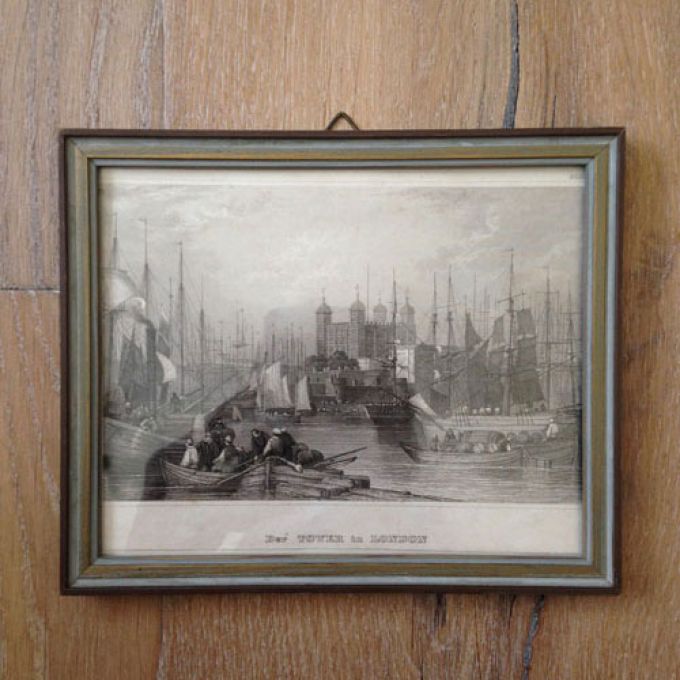 Liten tavla grafiskt blad Tower in London