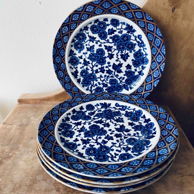 Set med 5 st assietter Ridgway Hawthornden - 1800-tal