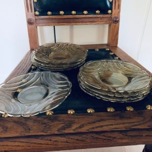 Set m 9 gulbruna glasassietter