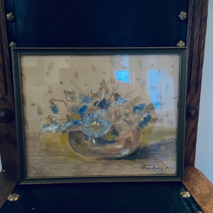 Tavla handmålad på tyg