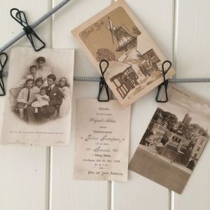 Vykort - bla vigselaktsinbjudan 1899 - set med 4 st